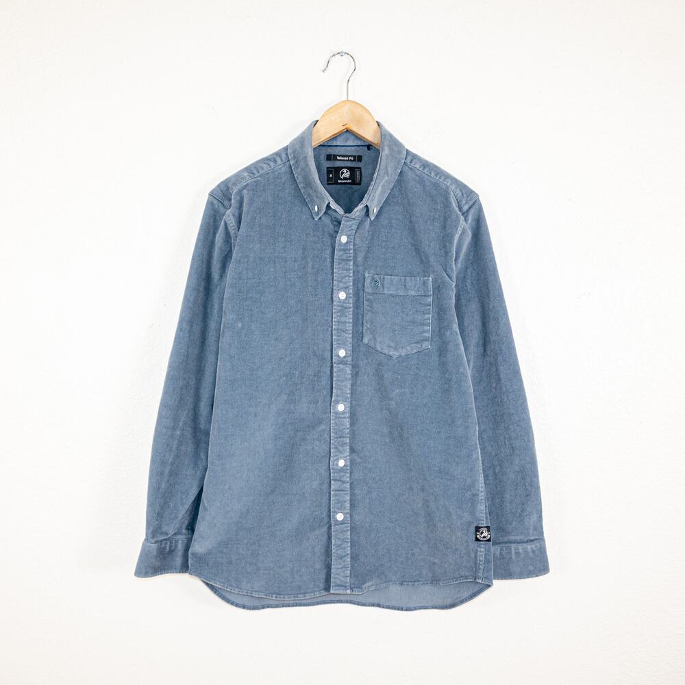 Swanndri Men's Medium Ranfurly Corduroy Button down Shirt blue